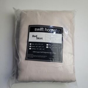 Swift Home Bed Skirt Queen (60” x 80” + 14”) Cream